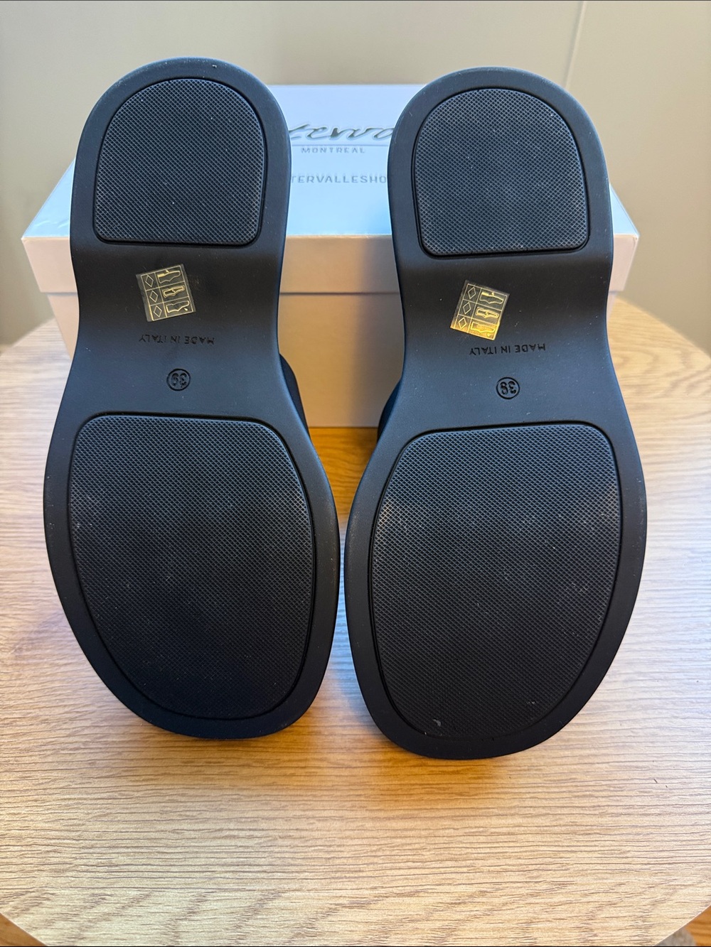 L'INTERVALLE Black Chunky Slide Mules- New and Never Worn. Made in Italy - Picture 4 of 6